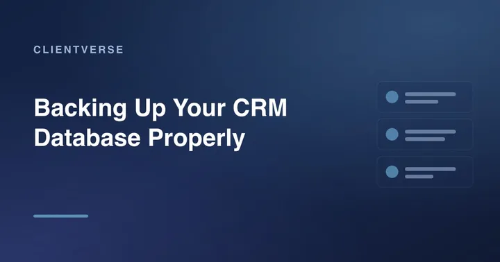 Backing Up Your CRM Database Properly